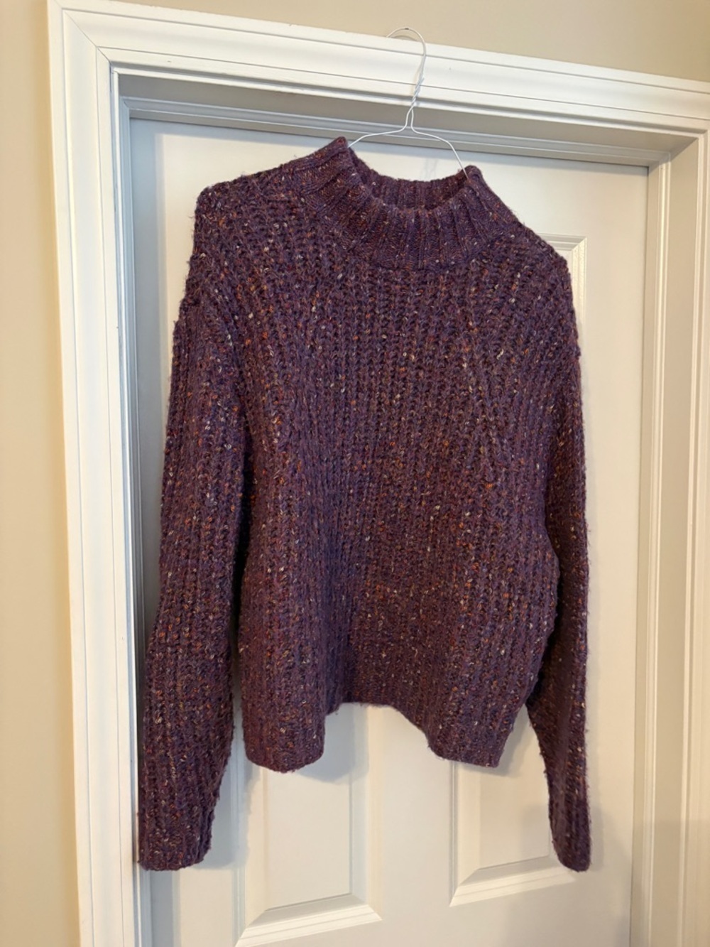 A New Day Mockneck Knit Cozycore Feminine Purple Sweater Women’s Medium Teacher - Picture 2 of 5